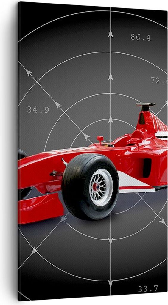 Bild auf Leinwand - Leinwandbild - Formel F1 Auto Geschwindigkeit - 45x80cm - Wand Bild - Wanddeko - Leinwanddruck - Bilder - Kunstdruck - Wanddeko...