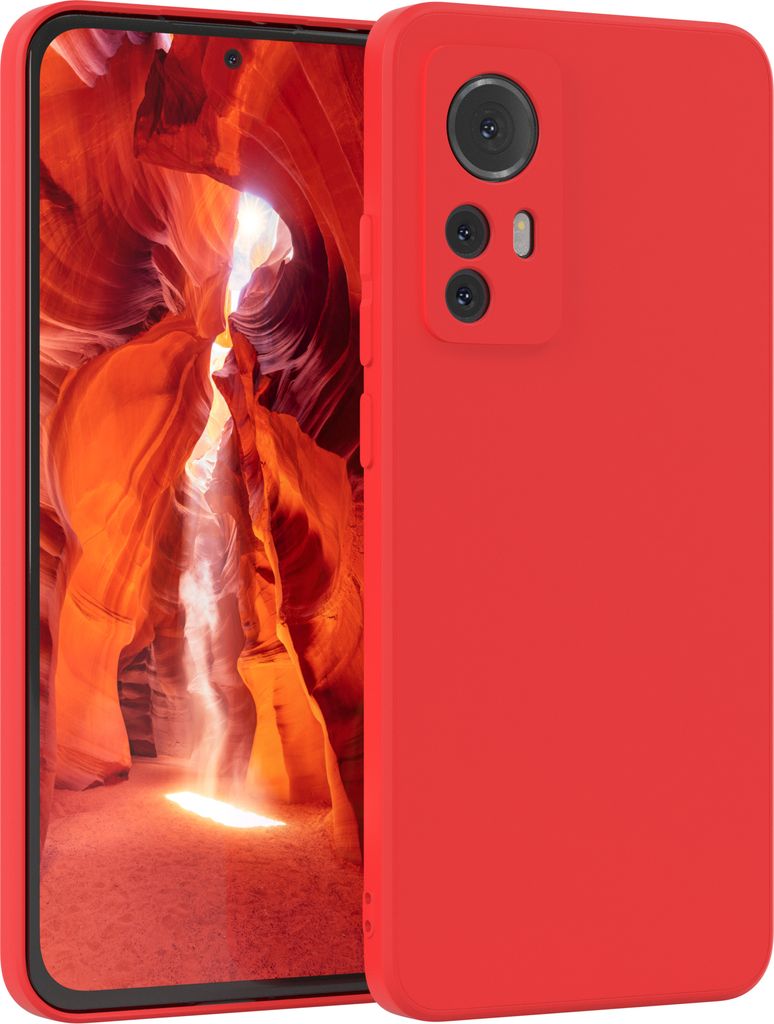 EAZY CASE - TPU Hülle für Xiaomi 12 - 12X, TPU Case stoßfeste Handyhülle, weiches Cover mit Kameraschutz, Silikonhülle in Rot