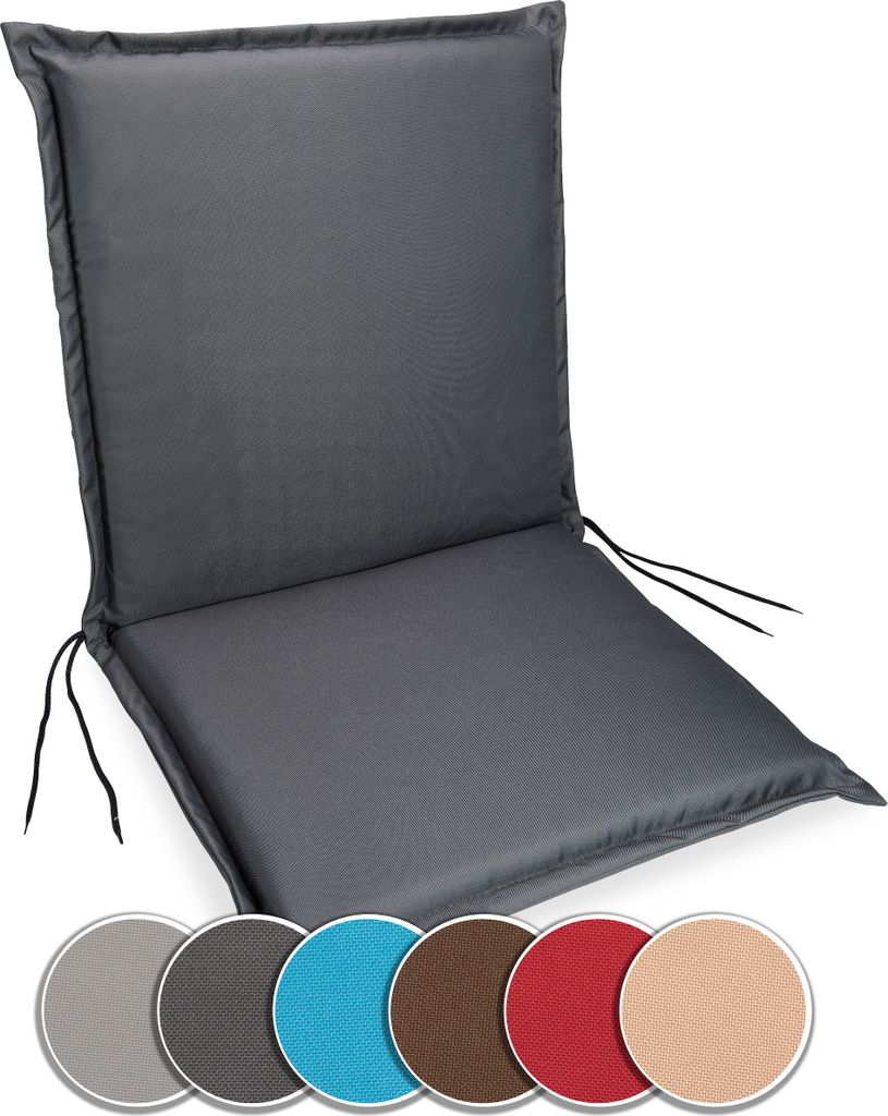 sunnypillow 1 Stück Gartenstuhlauflage 100 x 50 extra dick 9cm Niedriglehner Auflage waschbar wasserdicht Polsterauflagen Outdoor Stuhlauflage Pol...