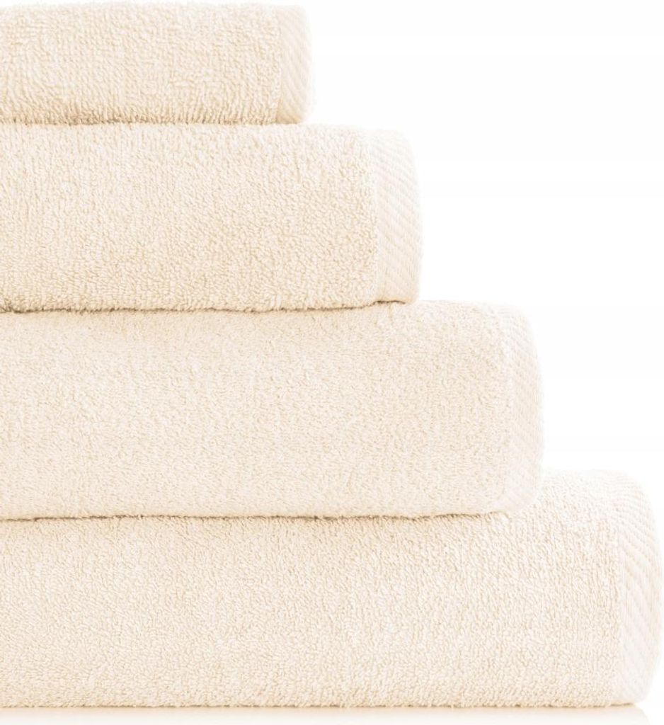 Badehandtuch BARI 500g/m2 aus Baumwolle Frottee beige 100x150 cm