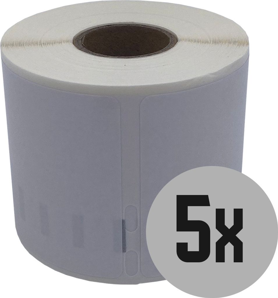 DULA Etiketten - Kompatibel mit Dymo Compatible labels - Weiß - 99015 - S0722440 - Grote multifunctionele etiketten - 5 rollen - 54 x 70 mm - 320 ...
