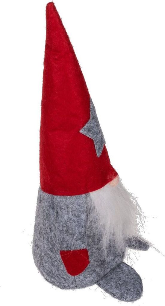 A decorative gnome figure.
