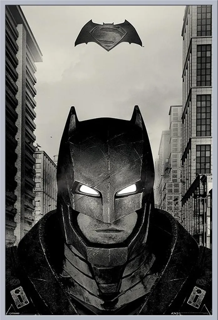 Poster encadré Batman vs Superman cadre argenté et vitre acrylique