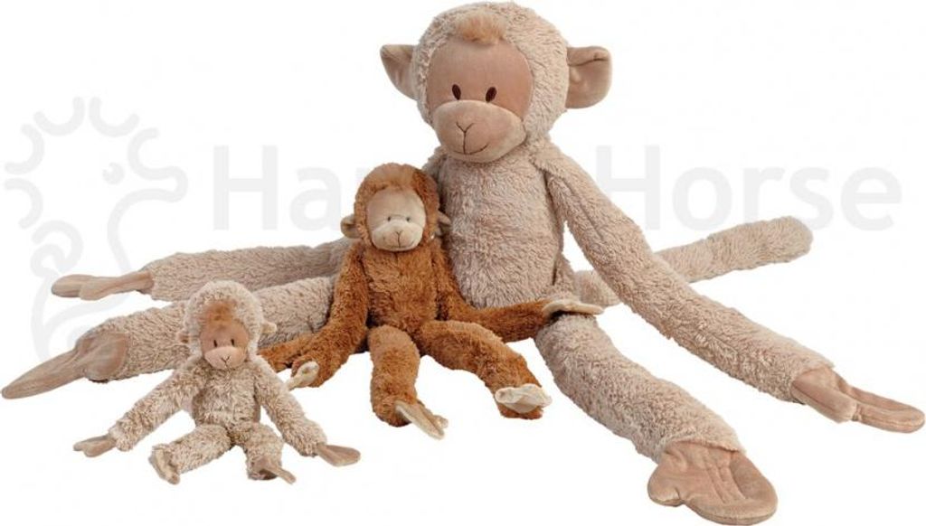 Happy Horse Kuscheltier Affe hängend 85cm - beige Plüsch Affe