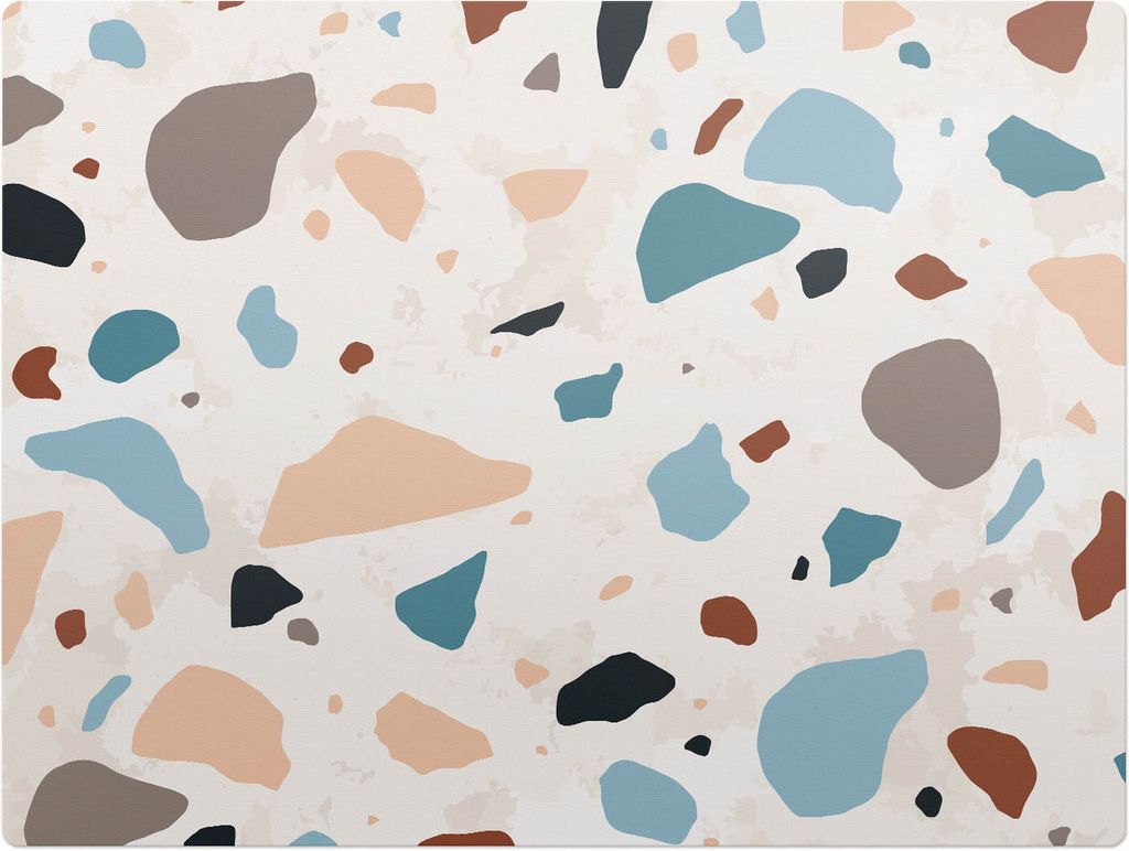 Terrazzo abstrakt – Bodenschutzmatte – Stuhlunterlage 120x90 cm – Rutschfest – Hartbodenmatte