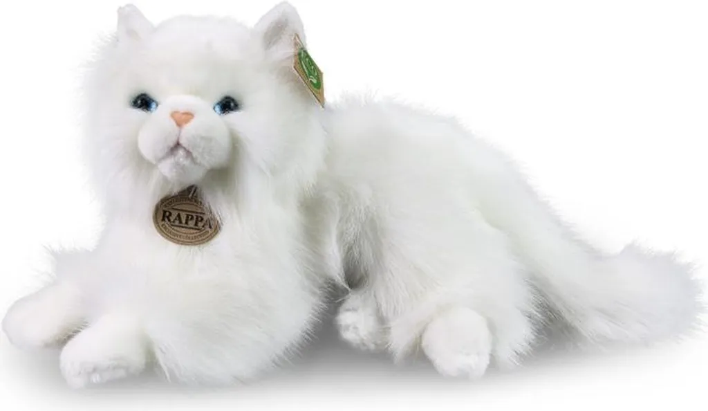 Peluche Chat Persan Blanc Réaliste Rappa Eco de 30 cm pour Collection