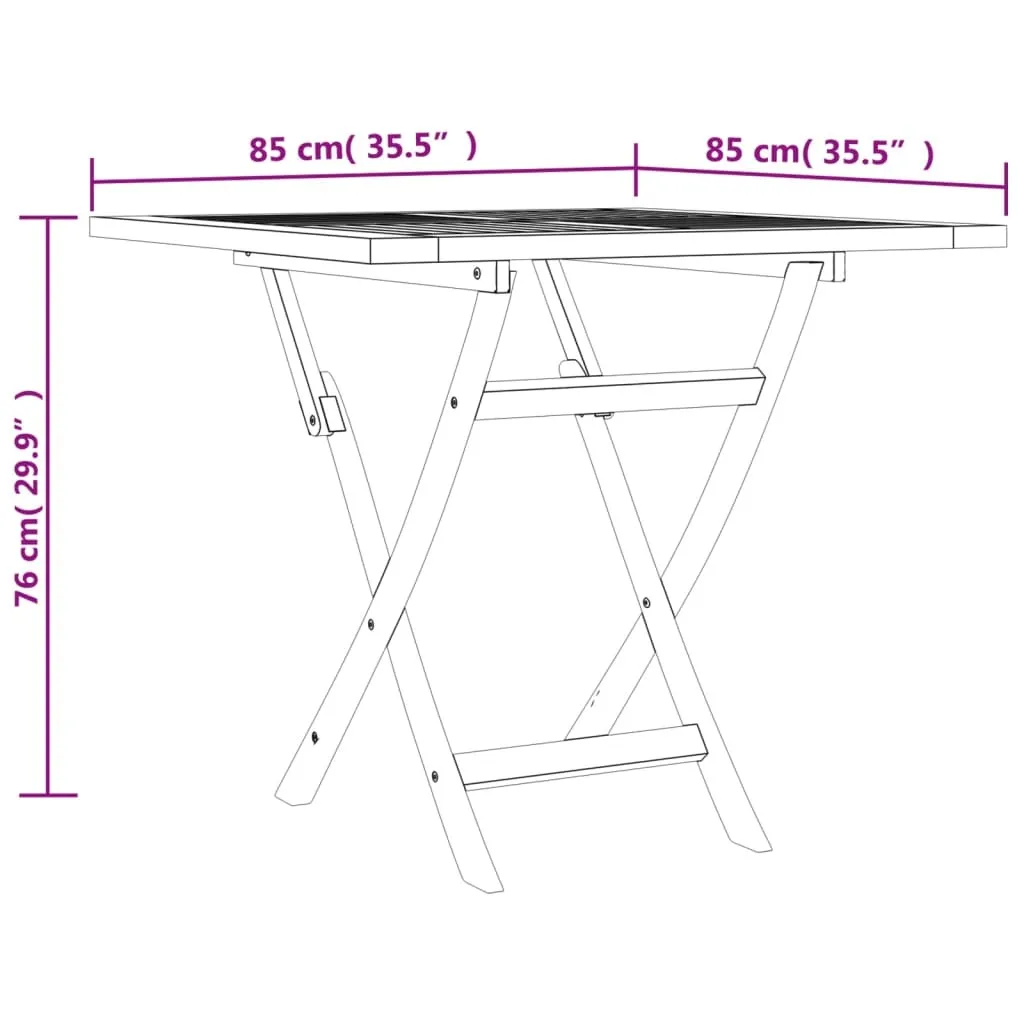 Table de jardin pliante teck massif meuble extérieur durable - 9