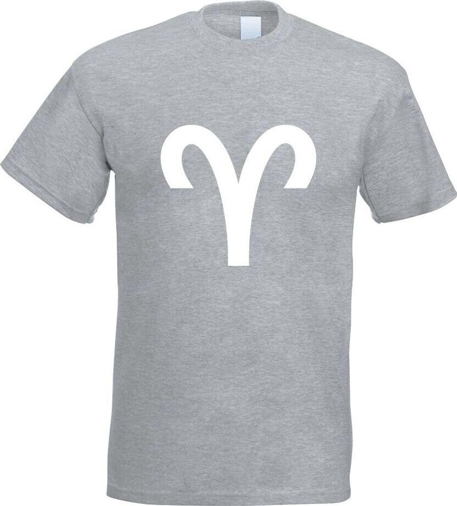 Kiwistar - T-Shirt - Graumeliert - Widder Sternzeichen Motiv Bedruckt Funshirt Design Print - mit Motiv Bedruckt - Funshirt Design - Sport - Freize...
