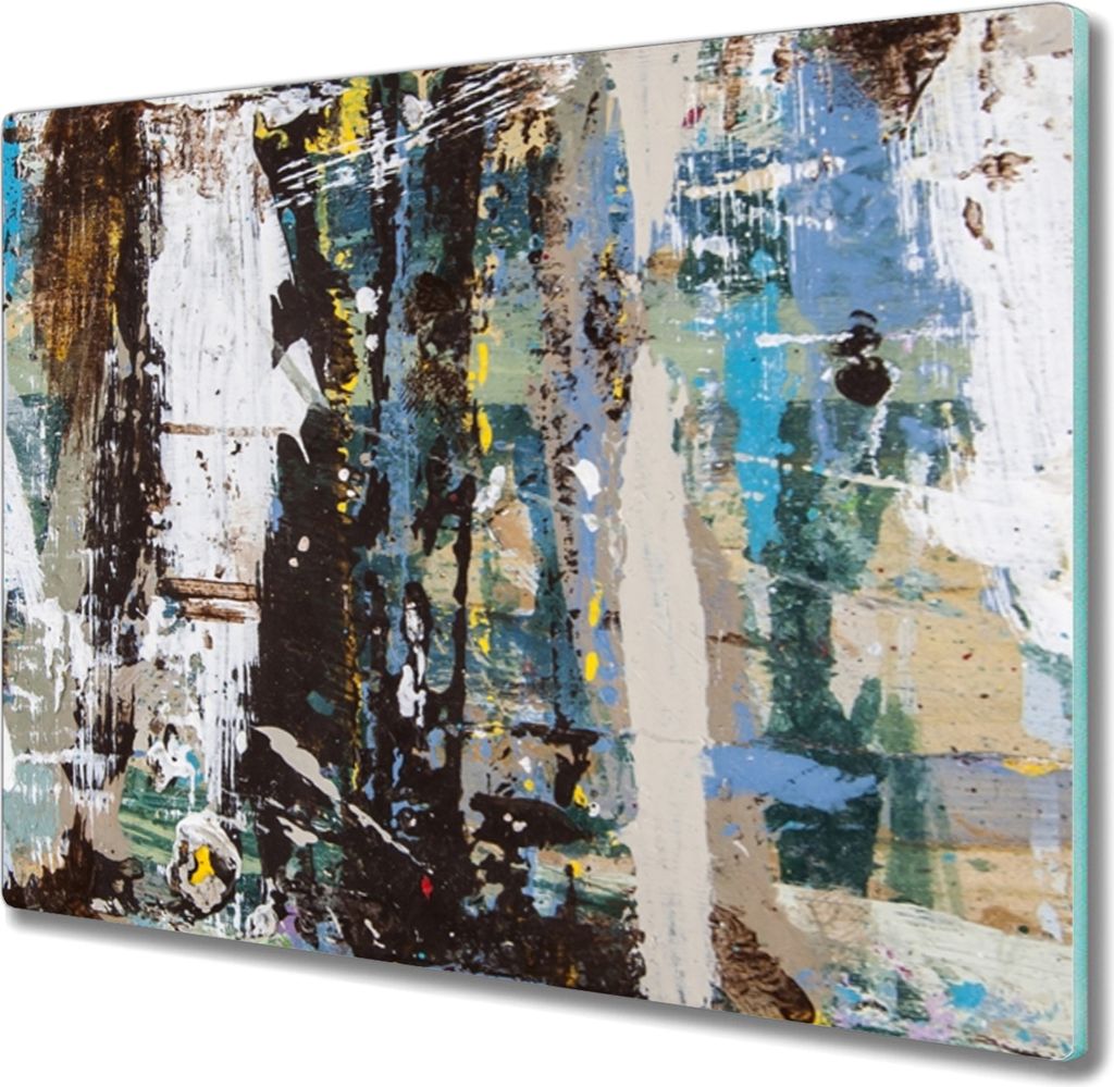 Coloray Herdabdeckplatte 60x52 cm Schneidebrett Kochplattenabdeckung Küchenbrett Hackbrett - gesalbt Wand