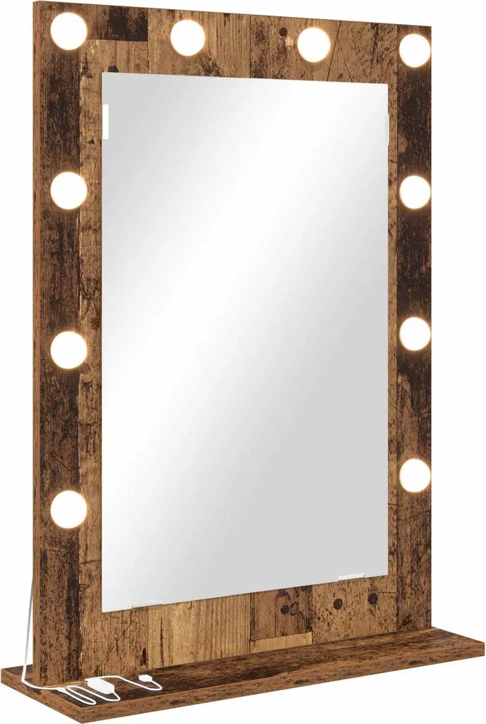 Specchio Rettangolare Legno Antico 70x50 cm - Design Industrial Bagno