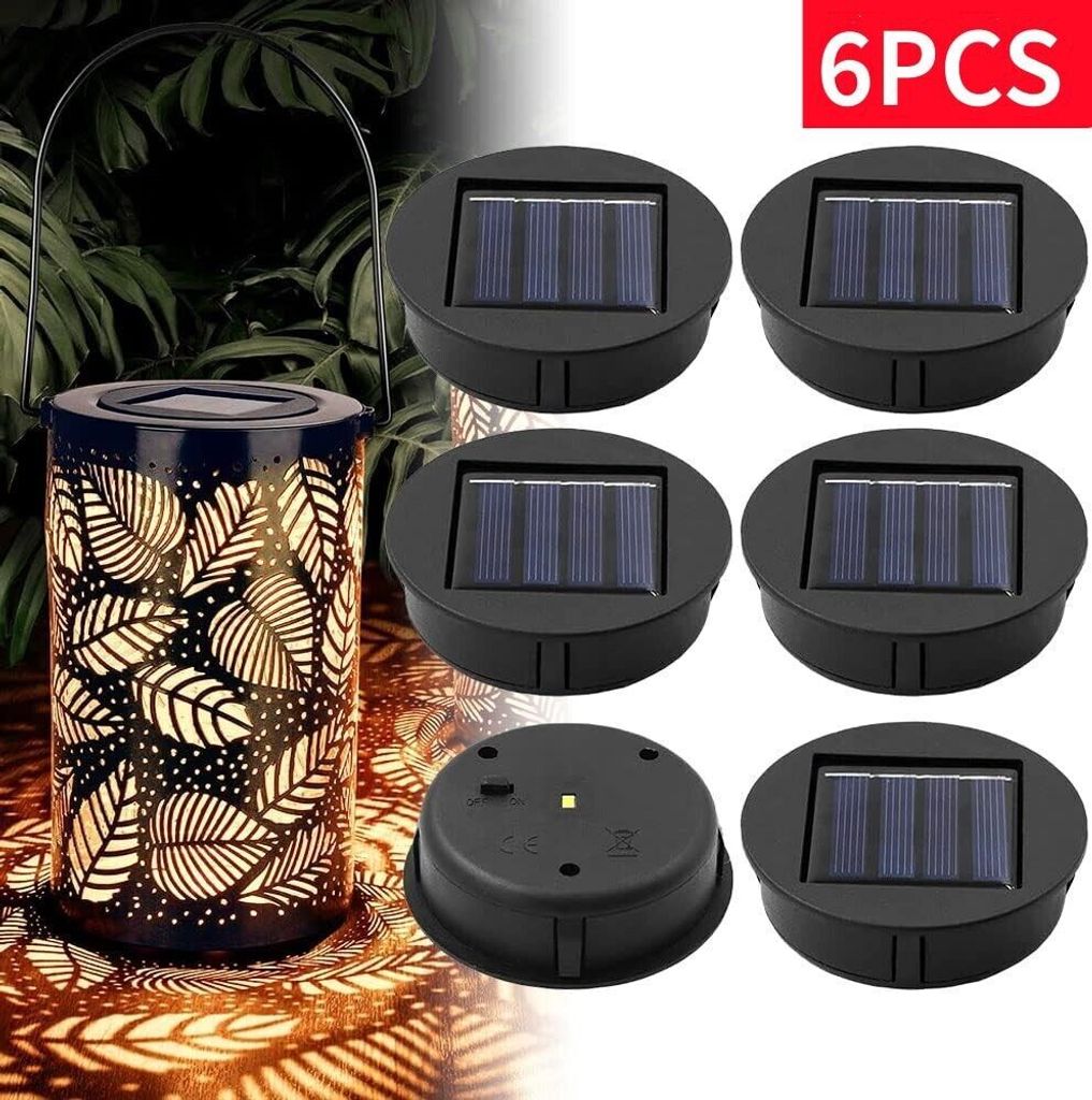6 Stück Solarleuchten Ersatz Top Solarpanel Latern mit LED Produktbild 1