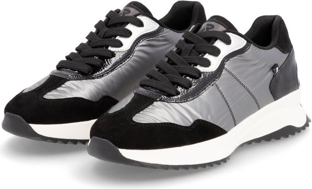 Rieker Damen-Sneaker Schwarz-Grau-Silber, Farbe:schwarz, EU Größe:40