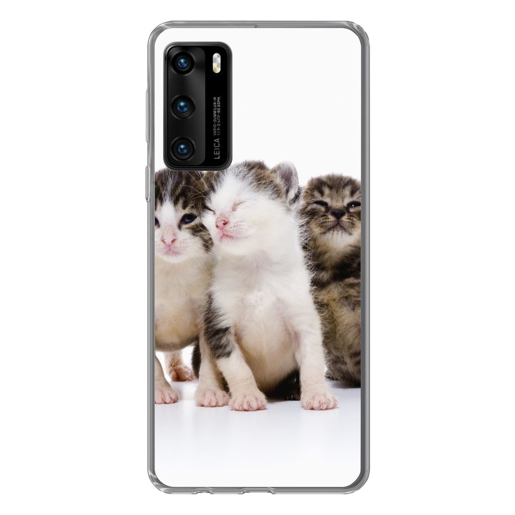 MuchoWow Handyhülle Schutzhülle Hülle für Huawei P40 Katze - Haustiere - Fell - Porträt Silikon Softcase Handy Hülle - Handytasche