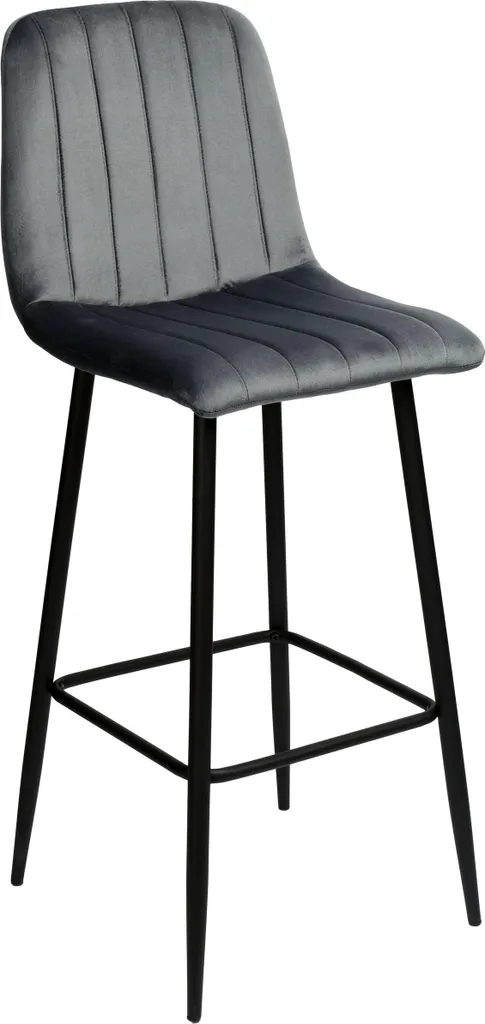 Tabouret de bar Hoker Toronto velours graphite pour îlot de cuisine