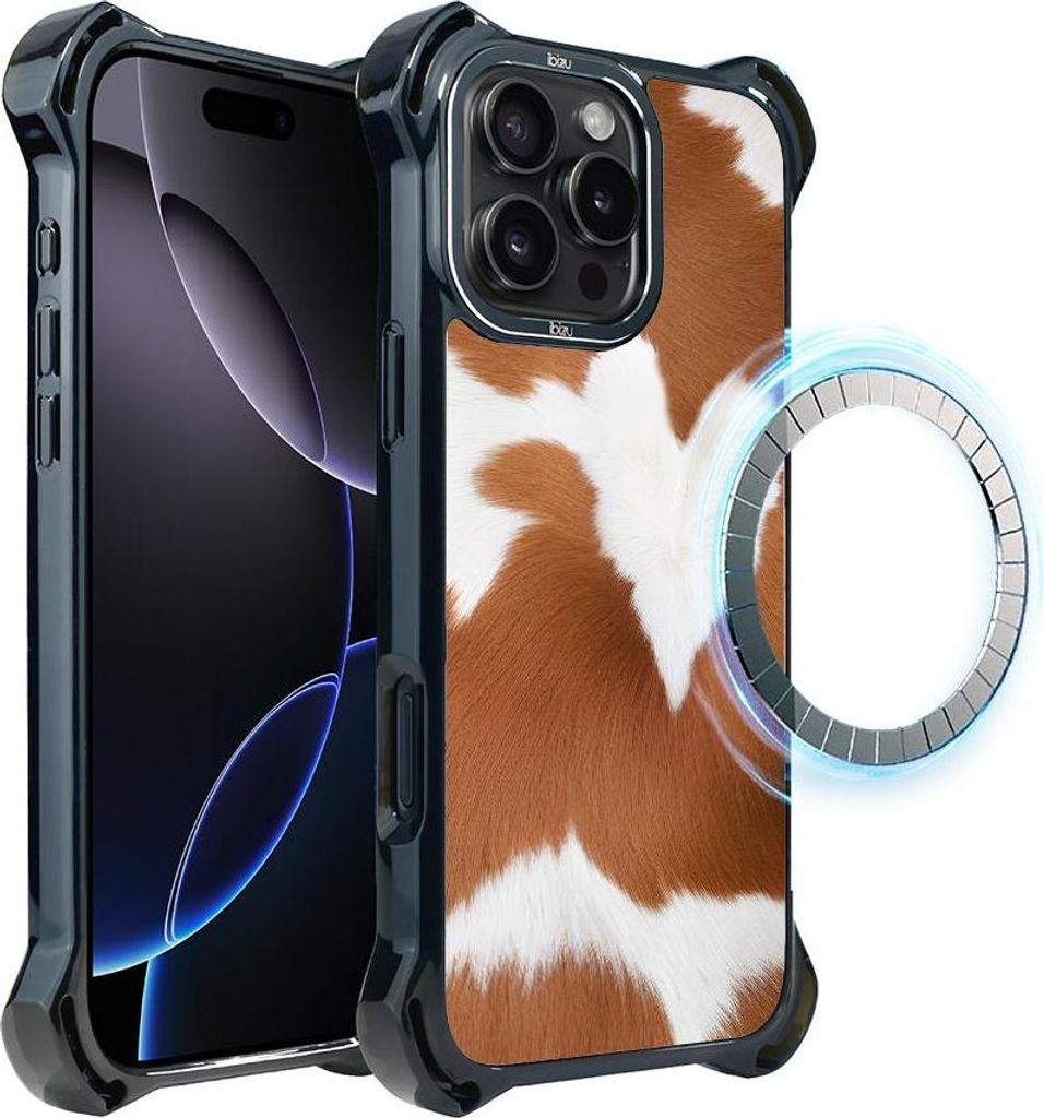 Schutzhülle für das iPhone 16 Pro Max, MagSafe-kompatibel, verstärkte Ecken, schwarz, Alpenkuh