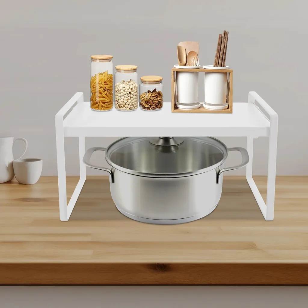 Rangement de placard modulable blanc pour optimiser l'espace de cuisine - 4