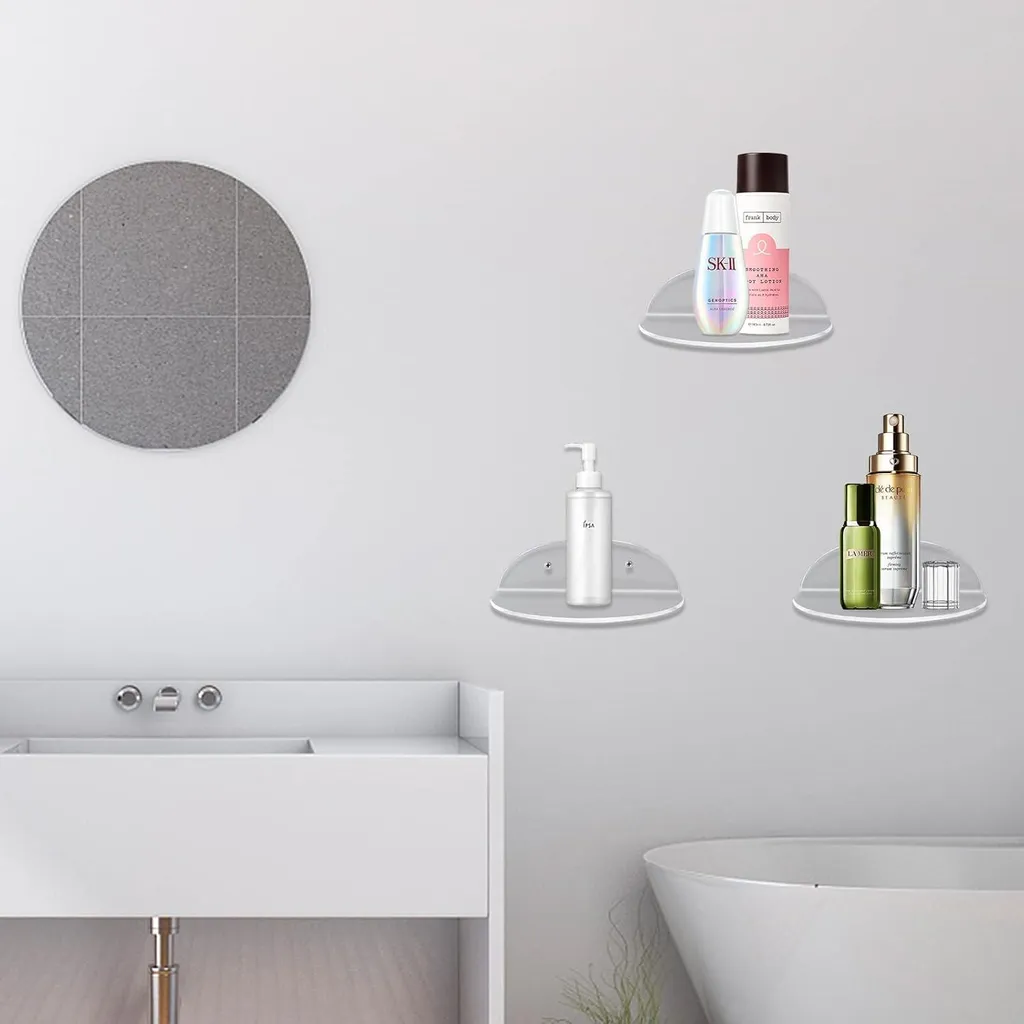 Lot de 3 tablettes murales transparentes en plexiglas pour déco mur