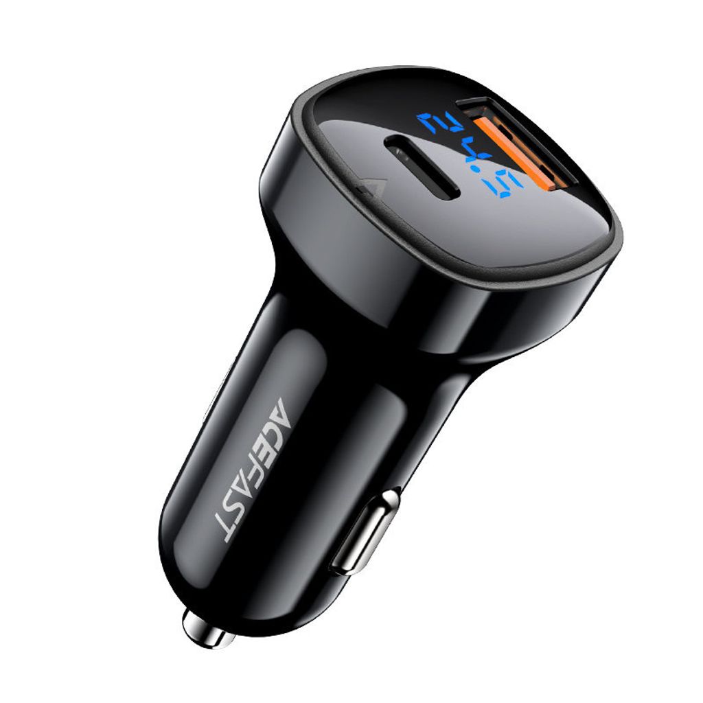 Acefast Autoladegerät 66W Usb Typ C / Usb, Pps, Power Delivery, Schnellladung 4.0, Afc, Fcp Schwarz (B4 Schwarz)