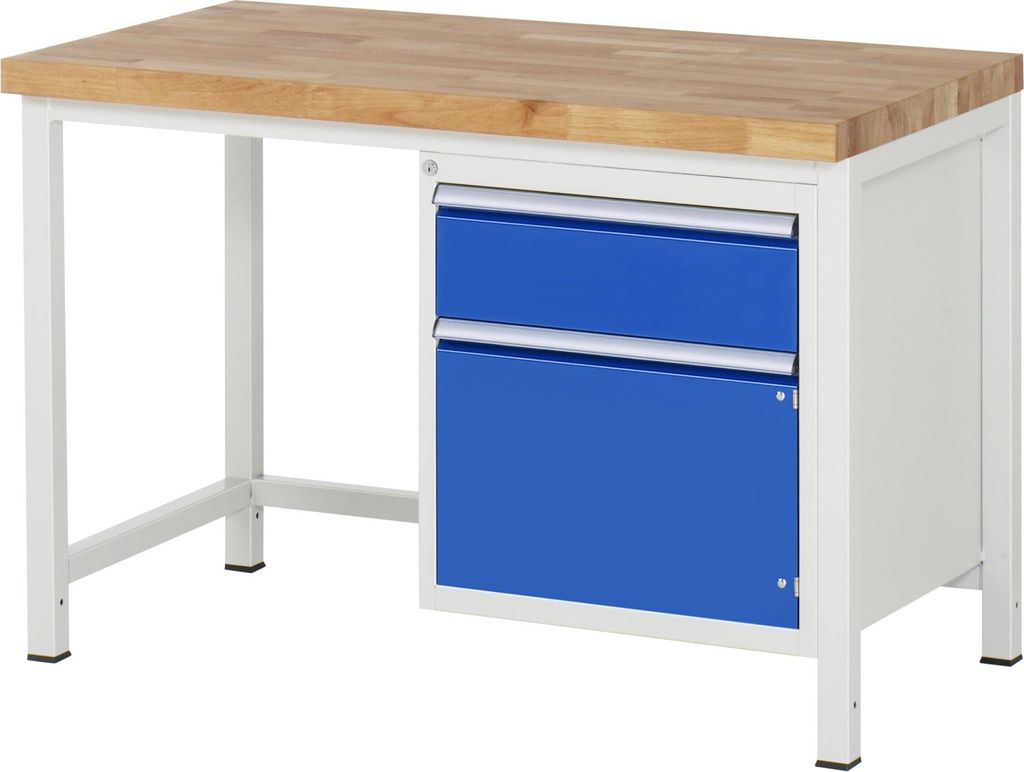 Rau Werkbank höhenverstellbar 8152A1, B1250xT700xH840-1040mm, 1x Schublade-TA, 1x Tür