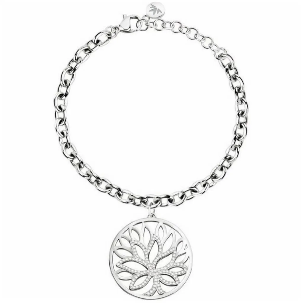 Bracelet Arbre de Vie Loto SATD13 Scintillant en Argent Rhodié pour Femme