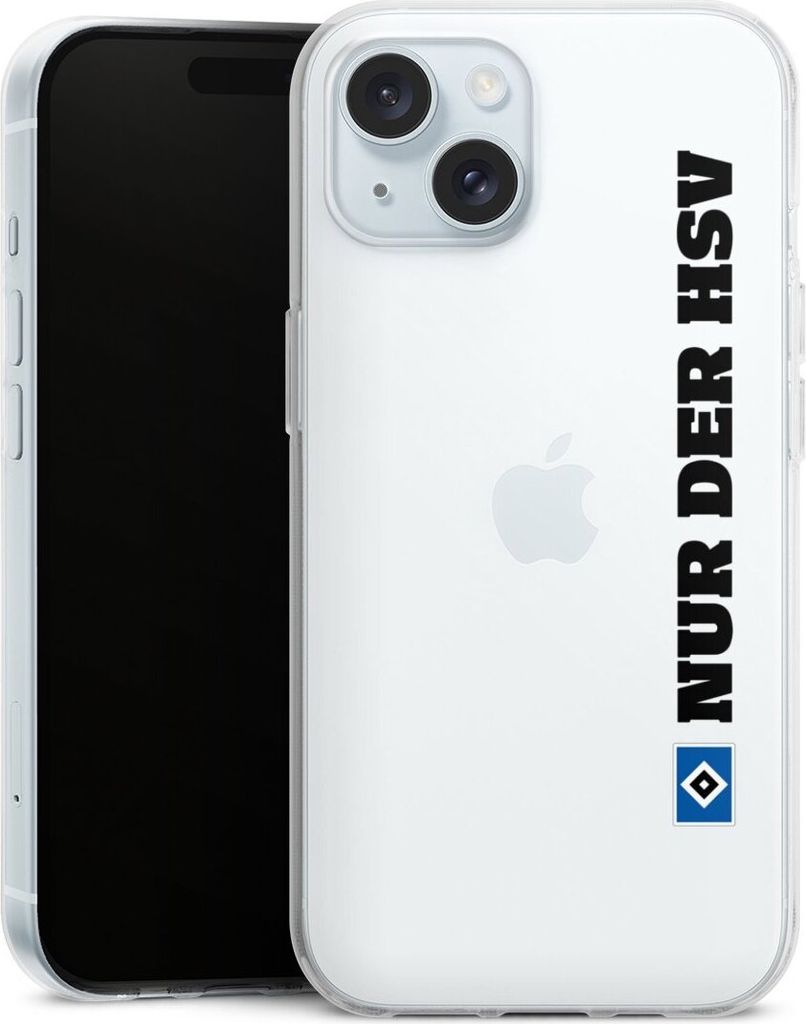 DeinDesign Handyhülle für Apple iPhone 15 Silikon Hülle Case Smartphone Schutzhülle HSV Hamburger SV transparent