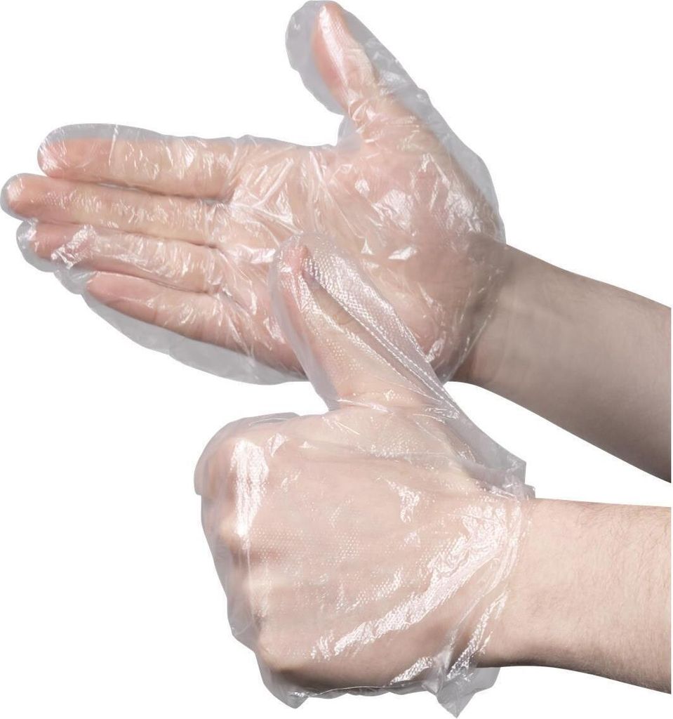 Einweghandschuhe PE,100 Stück, Größe M, transparent