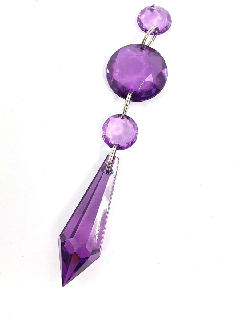 12 Deko Acryl Anhänger lila - Form Diamant