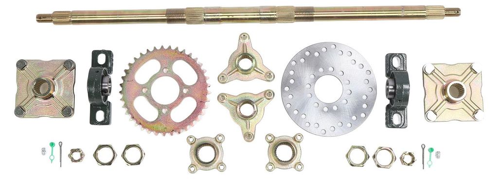 Hinterachs-Montagesatz 710 mm, verbesserte Leistung, fester Sitz, Bremsscheiben-Kurbelgarnitur, 4 Löcher für 50 bis 150 cm3 ATVs, Quads, Drift-Tr...