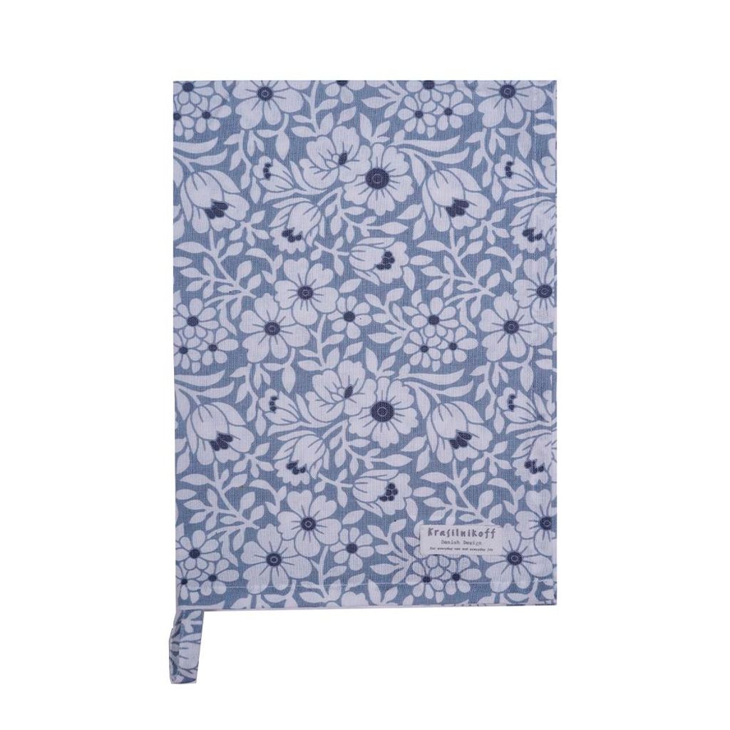 Krasilnikoff – Geschirrtuch KW13445 – Vivid Flowers, Blue