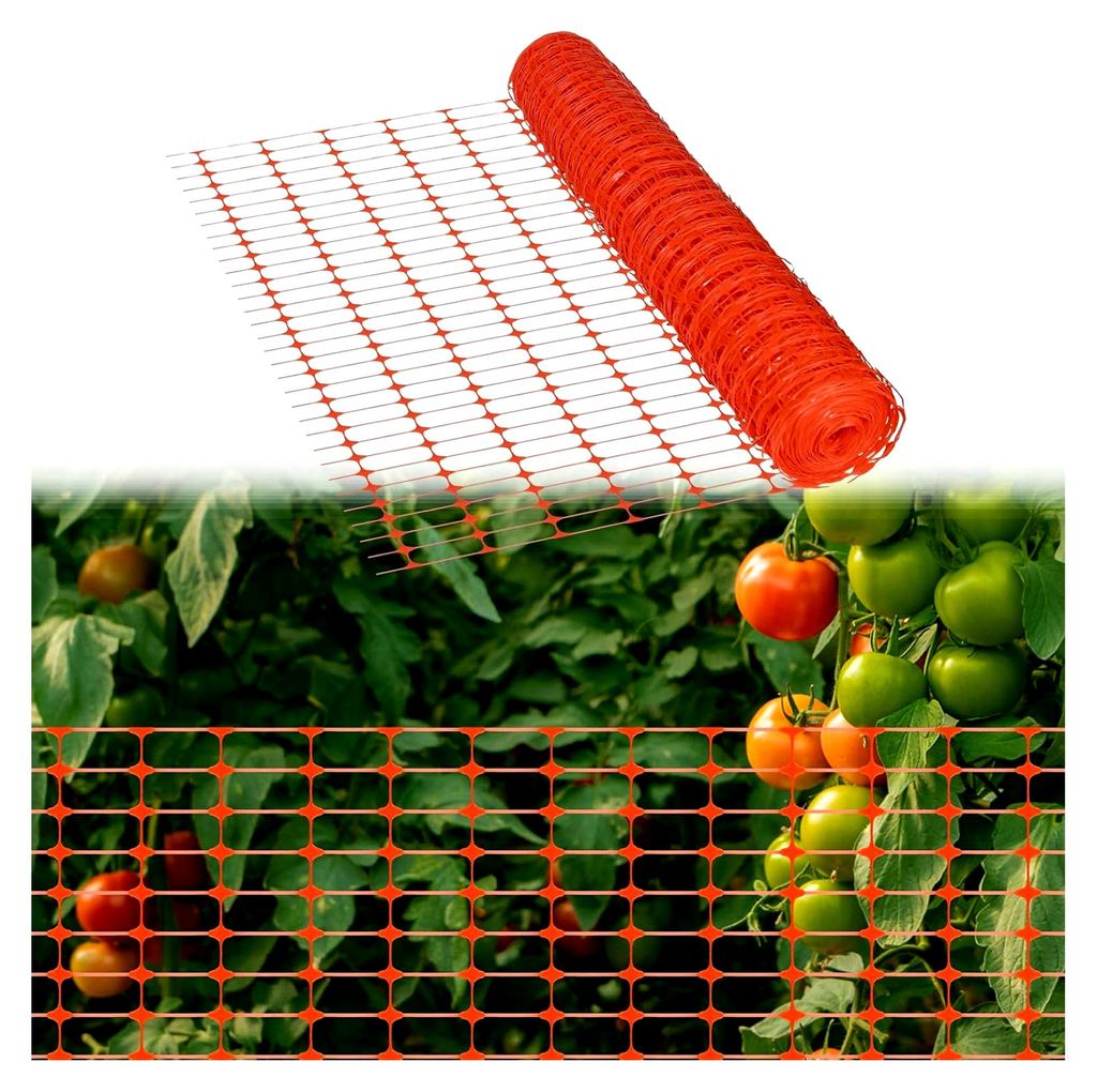 30m Absperrzaun aus Kunststoff, Aufgerolltes Schutznetz in Orange, 1 x 30m
