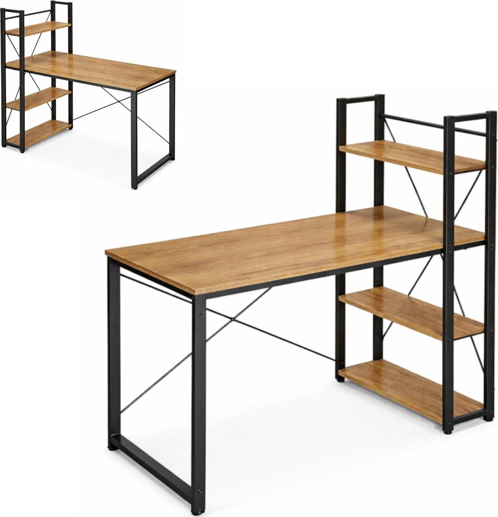 Biurko duże z półkami dąb sękowany do biura 120x60x120 VB6O Zdjęcie produktu 