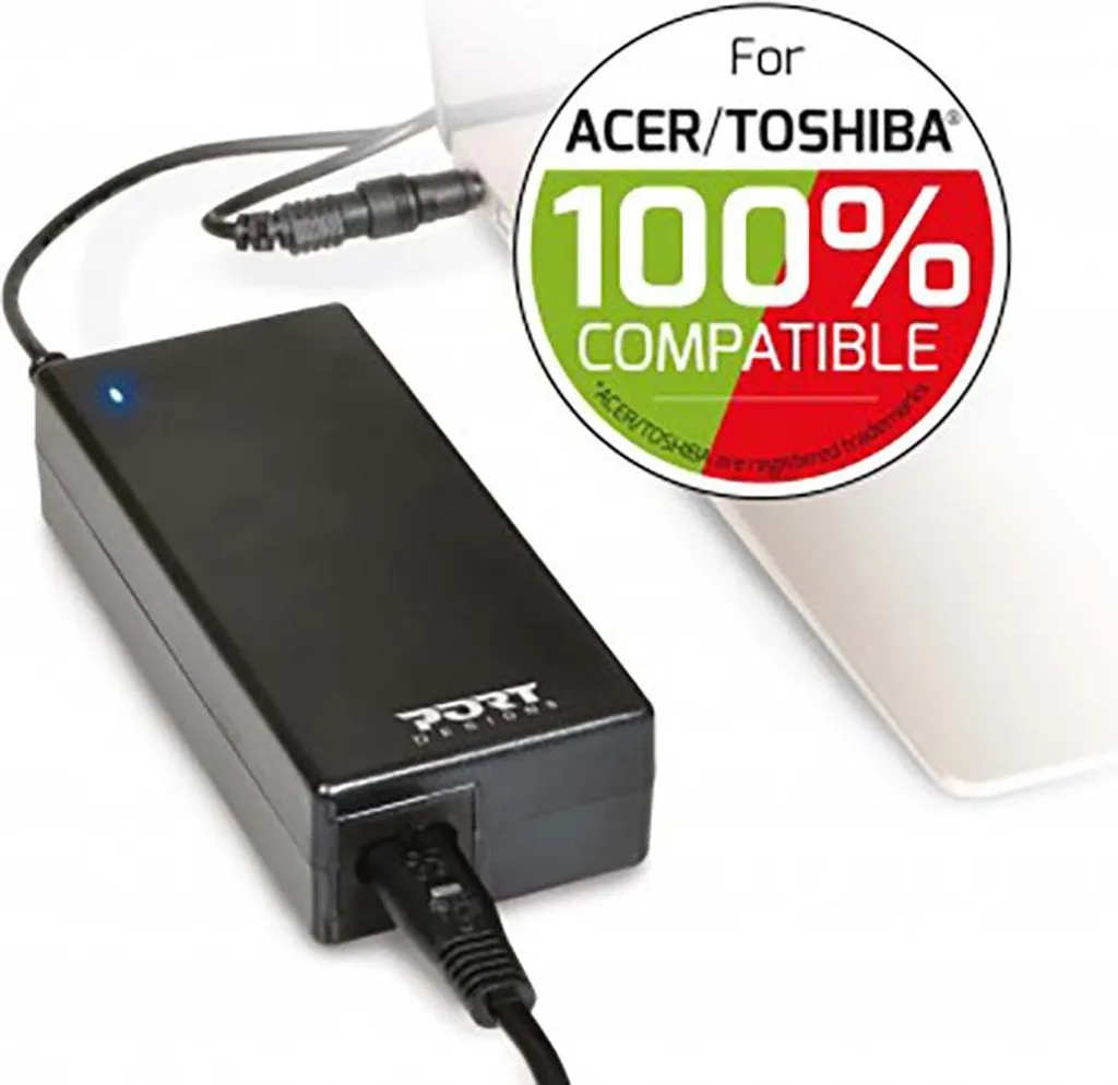 Chargeur PC 90W robuste PORT PORT900007ACTO avec câble renforcé noir