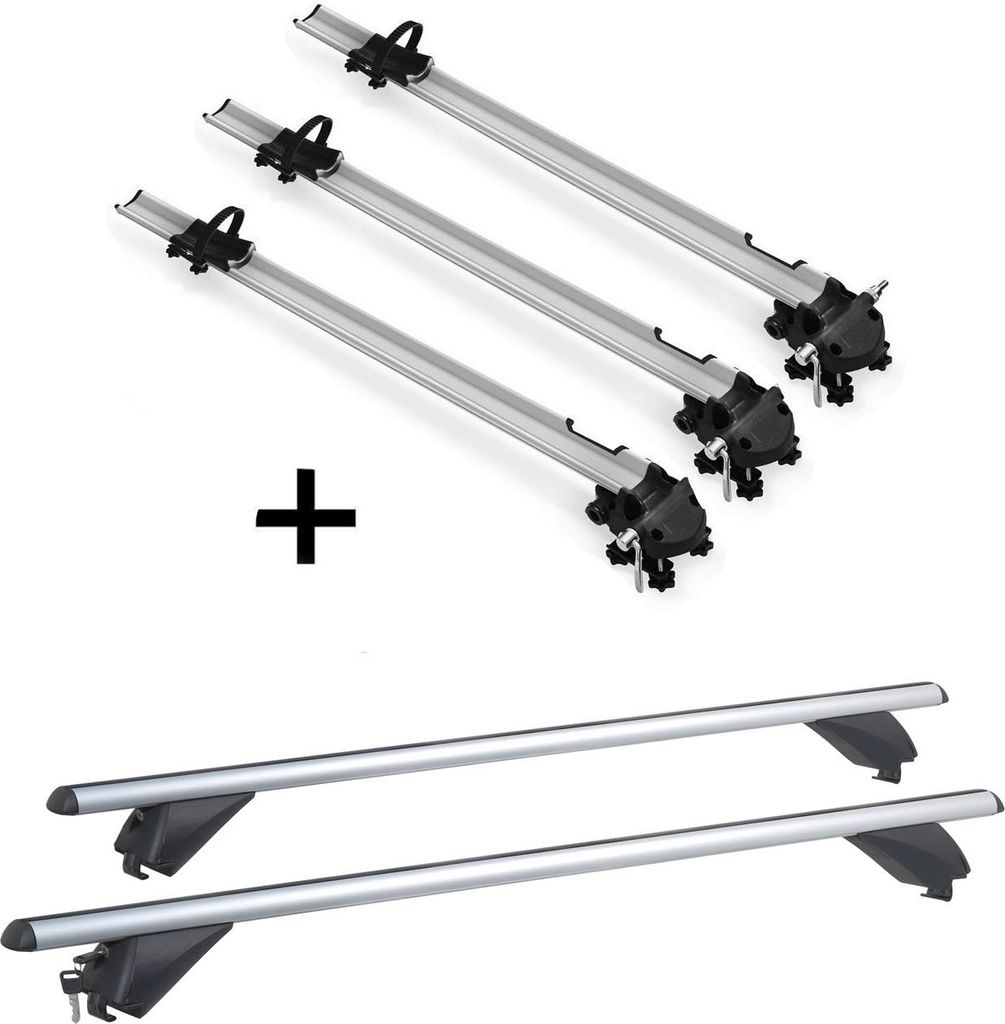 VDP 3X Fahrradträger Bike Pro + Alu Dachträger RB003 kompatibel mit für Mercedes Classe E Kombi (5Türer) ab 2017