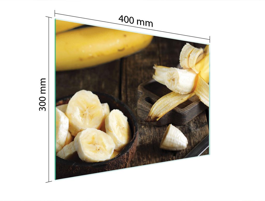 Schneidebrett Herdabdeckplatte Multiglasschneidplatte 40x30 cm Banane Holz