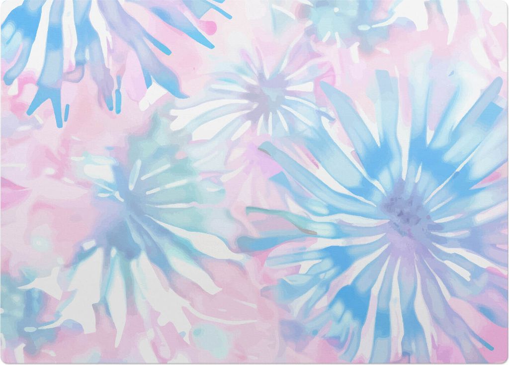 Florales Aquarellmuster – Bodenschutzmatte – Stuhlunterlage 140x100 cm – Rutschfest – Hartbodenmatte