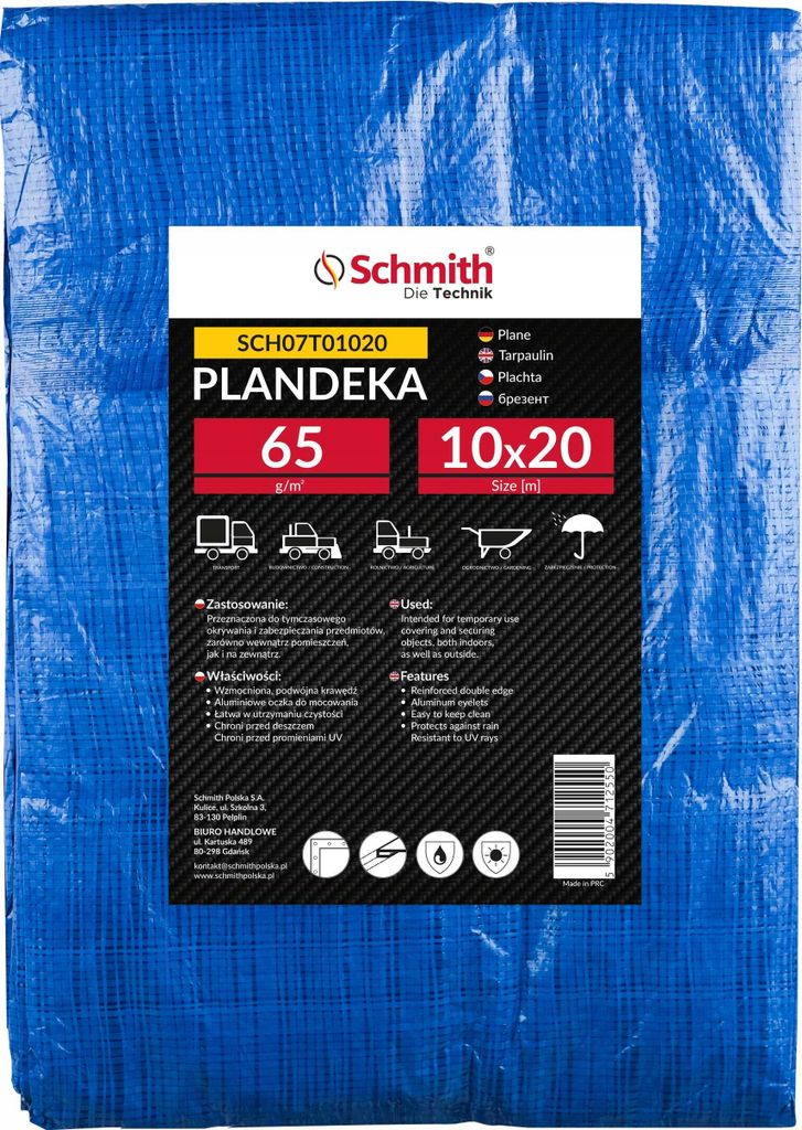 Gewebeplane 10x20m 65g Abdeckplane wasserdicht reißfest Produktbild 