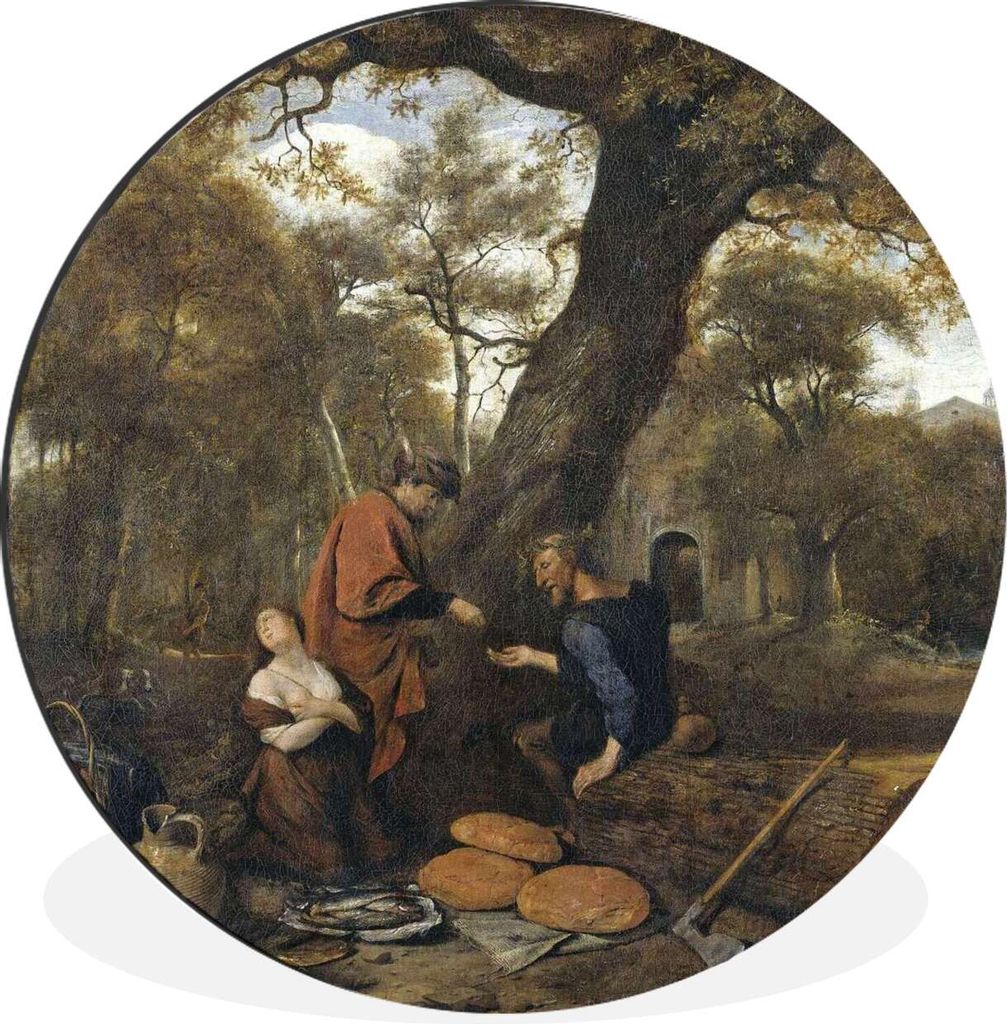 MuchoWow Aluminium Wandkreis Erysichthon verkauft seine Tochter Mestra - Jan Steen Ø 90 cm Wanddeko Modern Wohnzimmer - Mauerkreis - Wandbilder ...