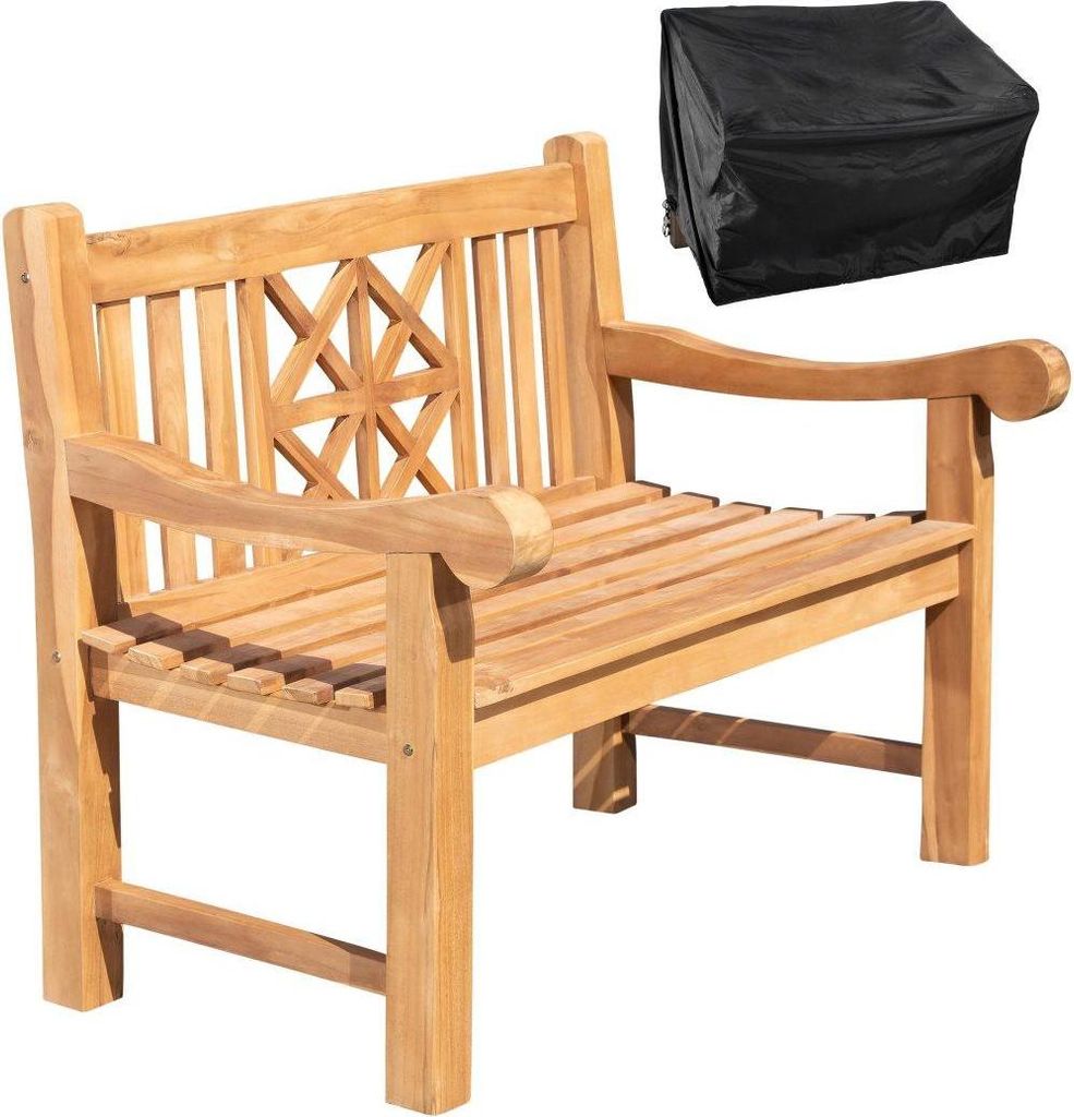 Sofa aus Teakholz 120 cm – Gartenmöbel – inklusive Schutzhülle für Langlebigkeit | Inhaltsgruppe: Florida