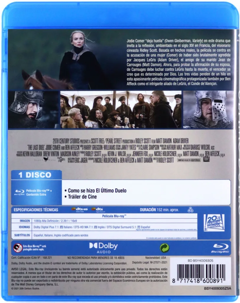 The Last Duel Blu-ray Version Originale pour Éviter Doublages Déçus - 2