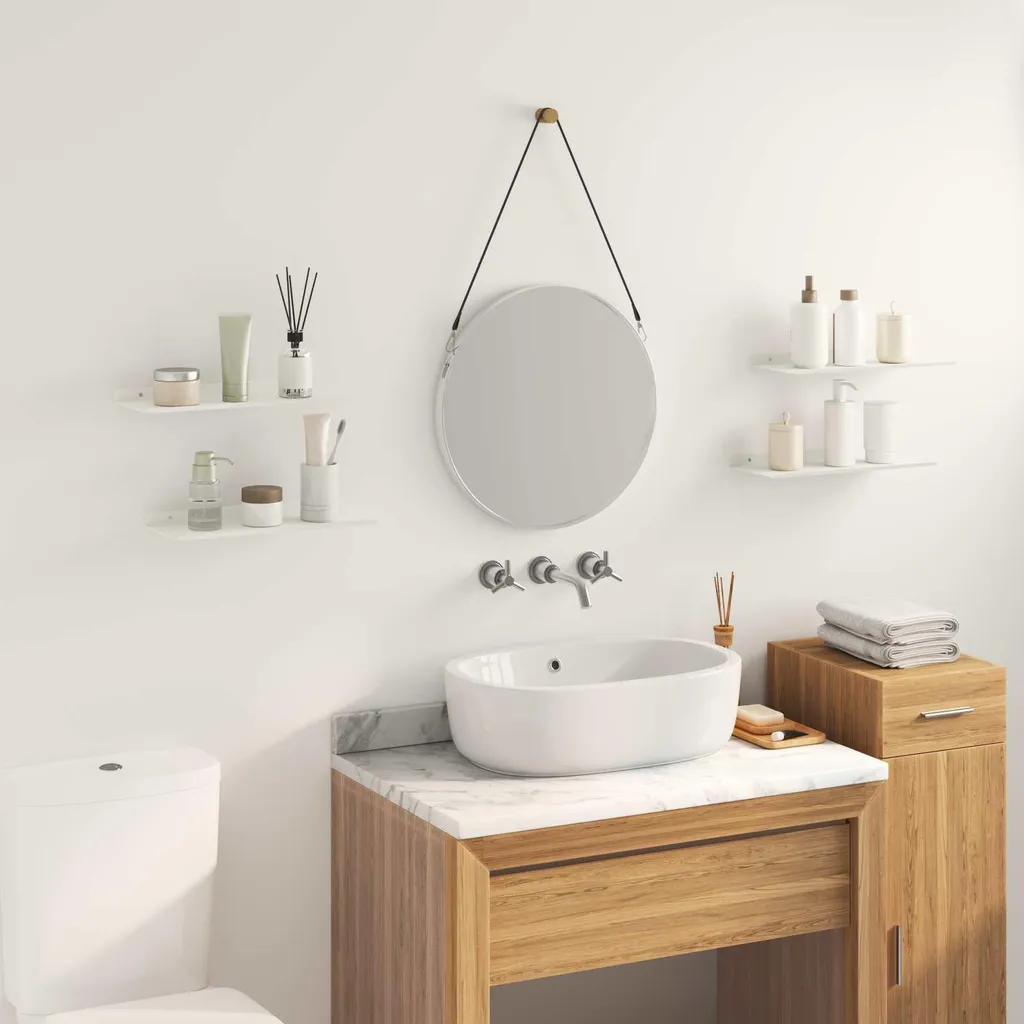 Étagère Murale en Acier Blanc 40 cm - Set de 4 Tablettes de Rangement Chic - 4