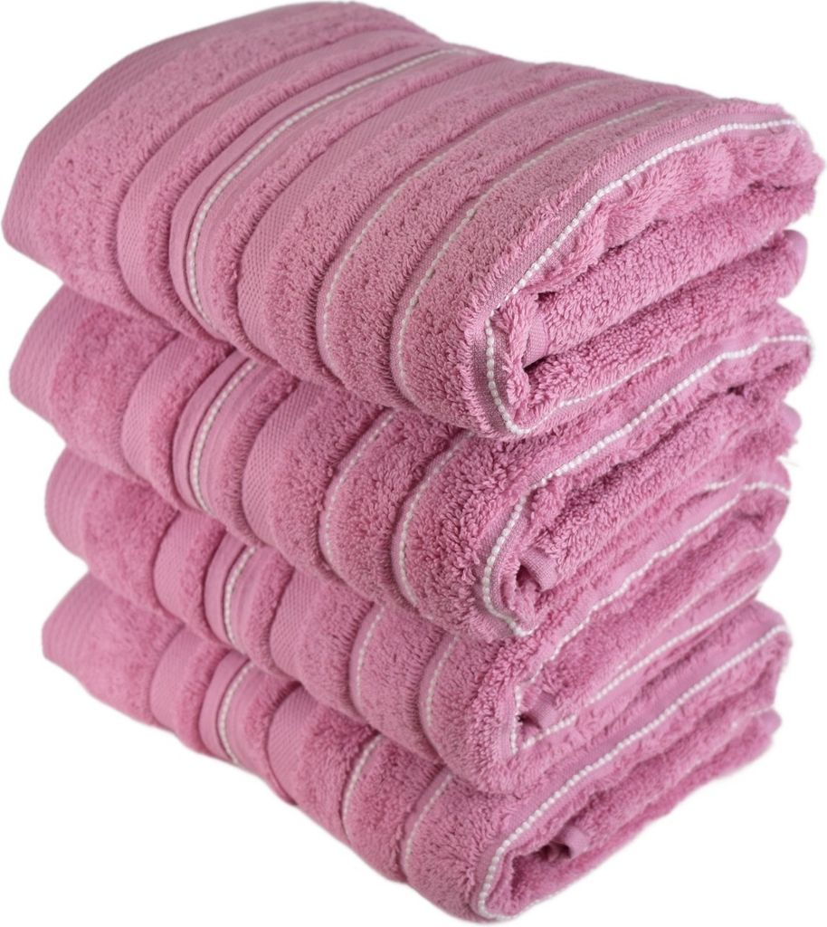 Sada froté ručníků STRIPES 50x90 cm 4 ks růžové Obrázek produktu 