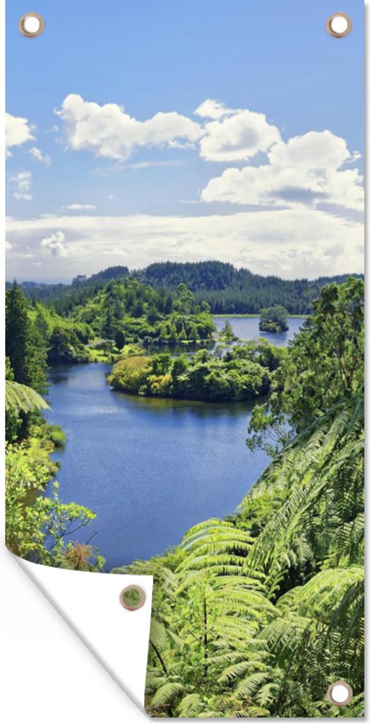 MuchoWow 30x60 cm Outdoor-Poster Gartendeko Sichtschutz Garten Poster für den Garten Panorama des Whanganui-Nationalparks in Neuseeland