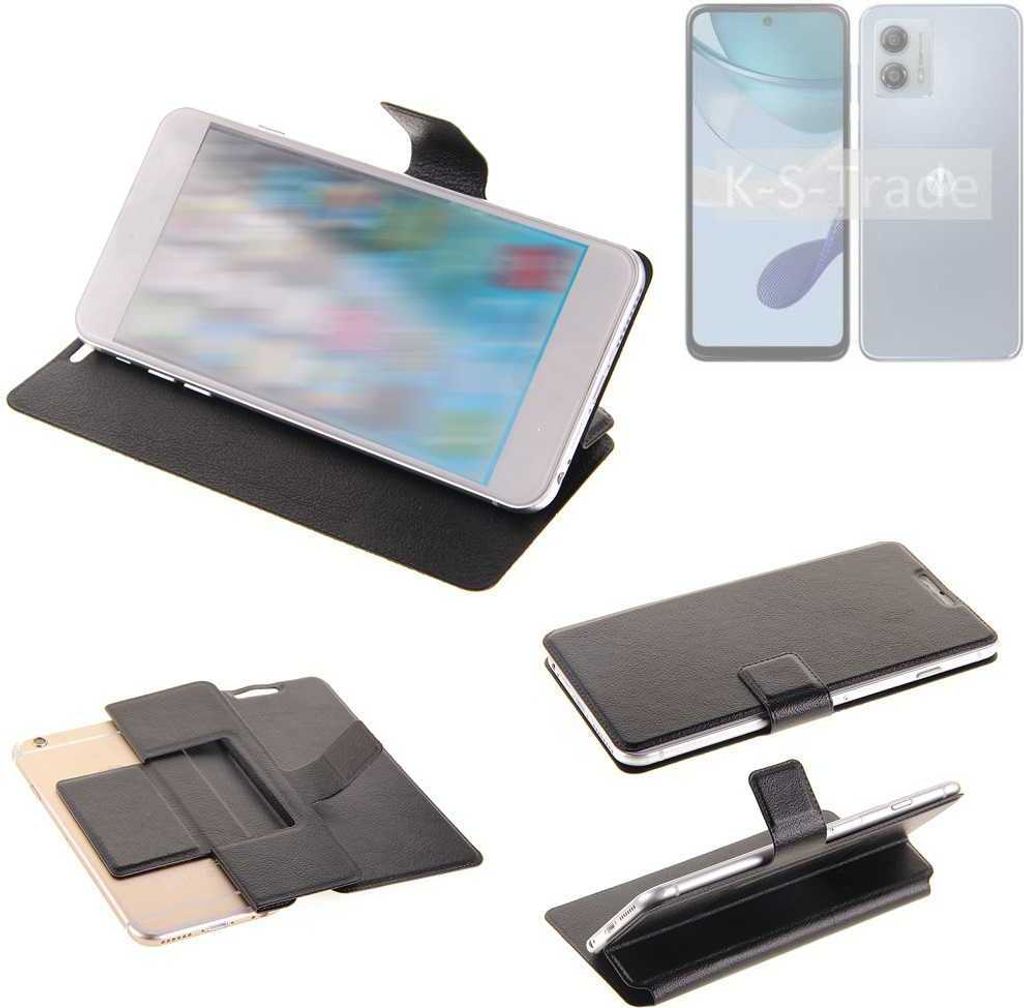 K-S-Trade Schutzhülle kompatibel mit Motorola Moto G53y 5G Schutzhülle Flip Cover Klapphülle Wallet Case Slim Handyhülle bookstyle schwarz