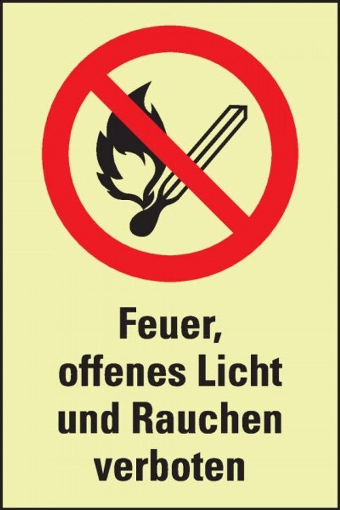 Schild | PERMALIGHT power langnachleuchtend Verb.-Kombi.Feuer, offenes Licht....
