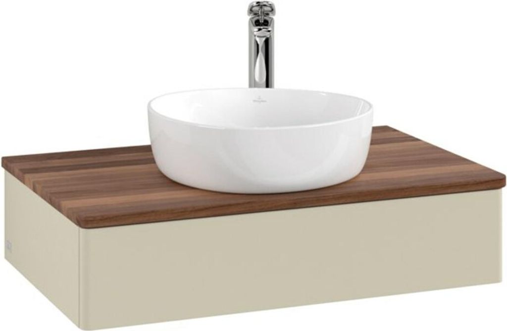V&B Waschtischunterschrank ohne Frontstruktur -Beleuchtung Antao 80x19x50cm, HL, WBP w. wal, si Gr m Lac