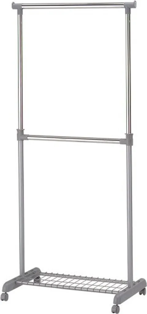 CasaDolce Portemanteau ARGENT 83x43x105/179 cm Réglable sur Roulettes