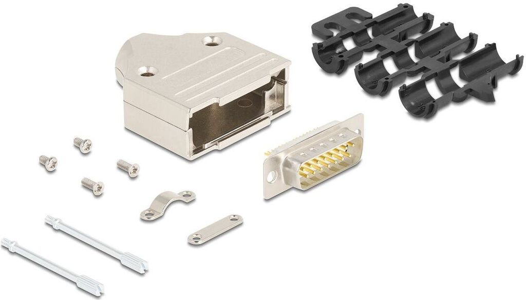 DELOCK Steckergehäuse Sub-D 15Pin aus Metall Stecker