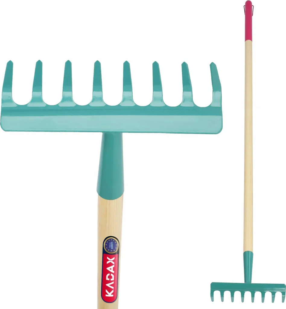 Rastrello Metallo 8 Denti per Foglie - Alta Resistenza - Giardinaggio