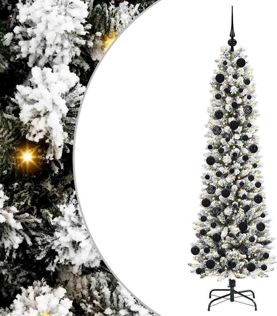 vidaXL Künstlicher Weihnachtsbaum mit 300 LEDs mit Ständer Weiß 180 cm