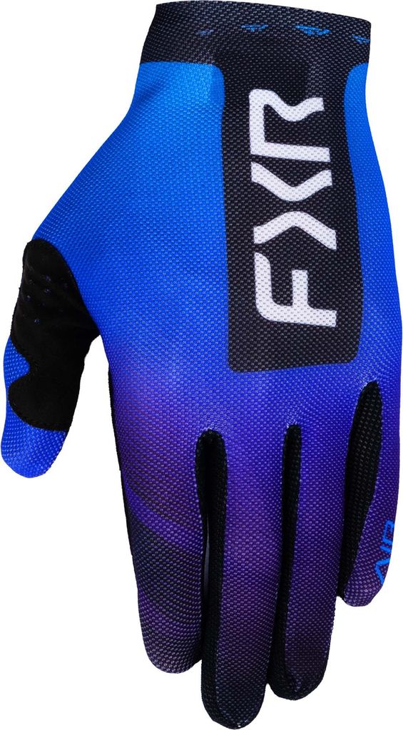 FXR Pro-Fit Air Logo perforierte Motocross Handschuhe, schwarz/blau, L